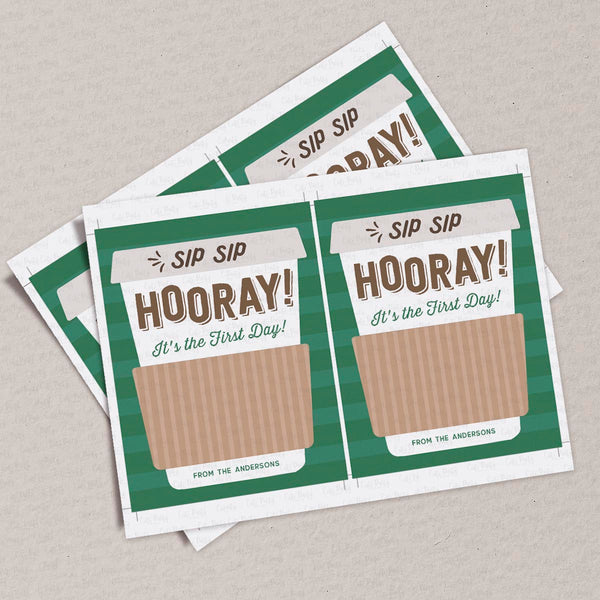 Back to School Teacher Coffee Gift Card Holder - Digital Download