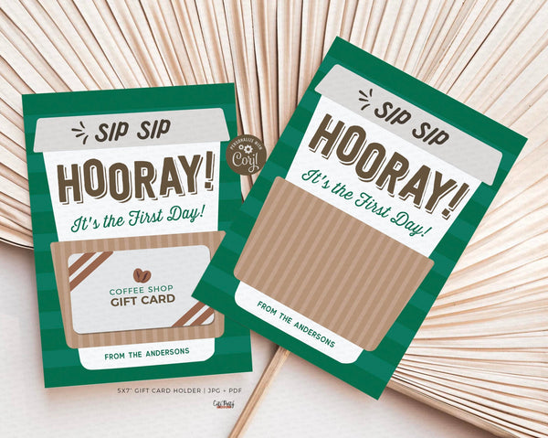 Sip Sip Hooray It's The First Day Gift Card holder