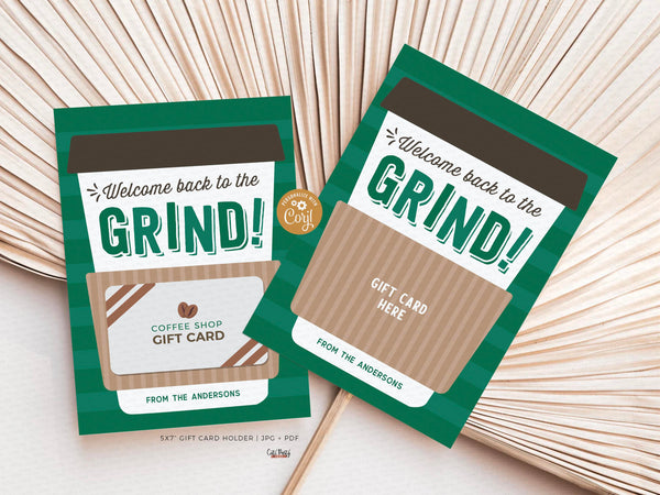 Welcome Back to the Grind School Coffee Gift Card Holder - Digital Download