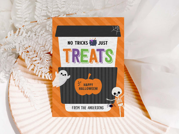 Editable Fall Harvest Teacher Halloween Coffee Gift Card Holder template- Digital Download