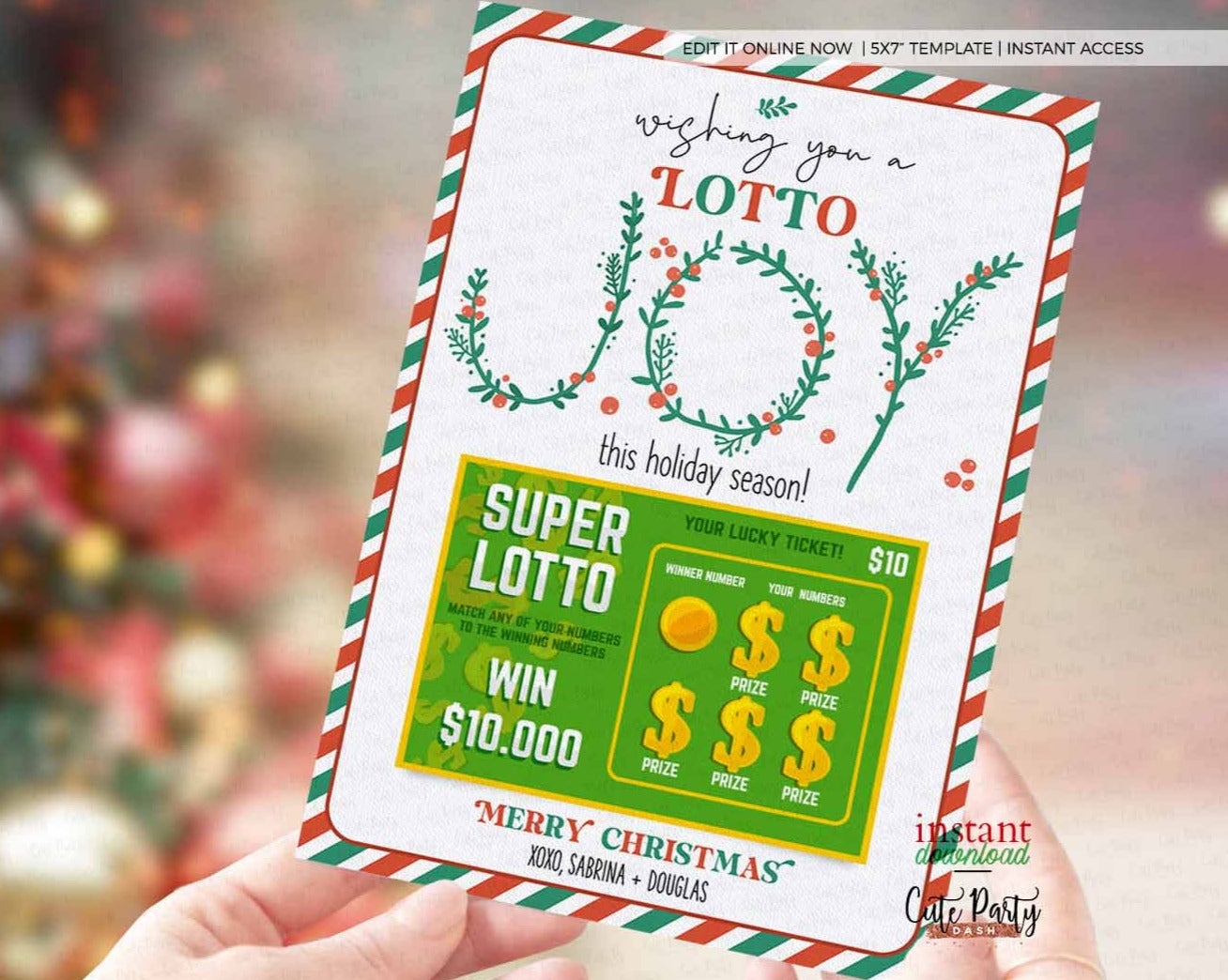editable-christmas-lotto-ticket-gift-card-holder-template-printable-h-cute-party-dash for Free Printable Lottery Ticket Gift Tag Editable Christmas Lotto Ticket Gift Card Holder template, Printable H – Cute Party Dash for Free Printable Lottery Ticket Gift Tag