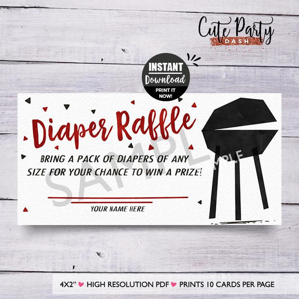 BBQ Baby Shower Books for the Baby Printable Card - Digital Download - Cute Party Dash