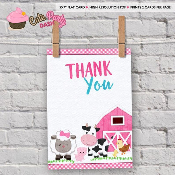 Farm Barnyard Birthday Party Photo Invitation - Digital Download - Cute Party Dash
