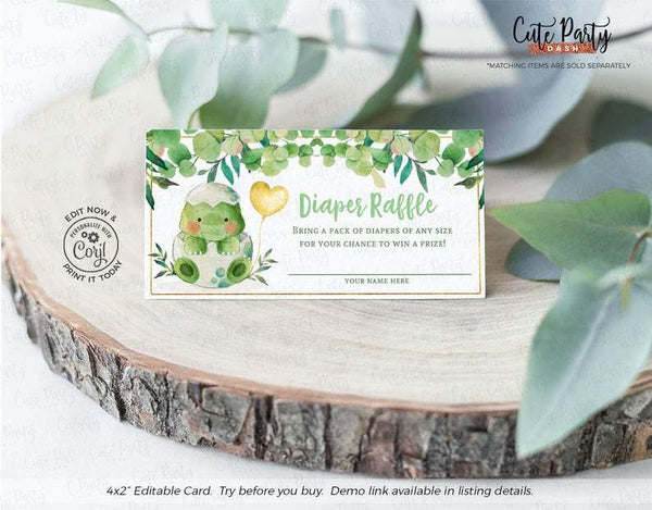 Cute Dinosaur Baby Shower invitation - Digital Download - Cute Party Dash