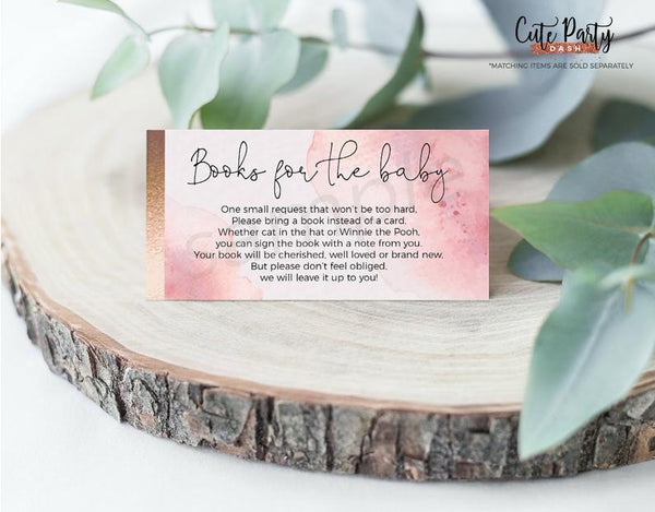 Pink watercolor and Faux Gold Baby Shower Invitation - Digital Download - Cute Party Dash