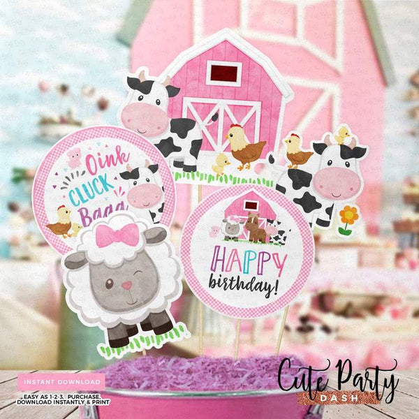 Farm Barnyard Birthday Party Photo Invitation - Digital Download - Cute Party Dash
