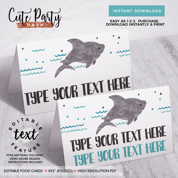 Shark birthday Printable Capri Sun Label template- Digital Download