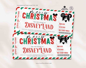 Christmas Disneyland Trip Gift Ticket, Christmas Surprise Walt Disney World Park Ticket Gift Voucher, Gift for Kids, teens INSTANT DOWNLOAD