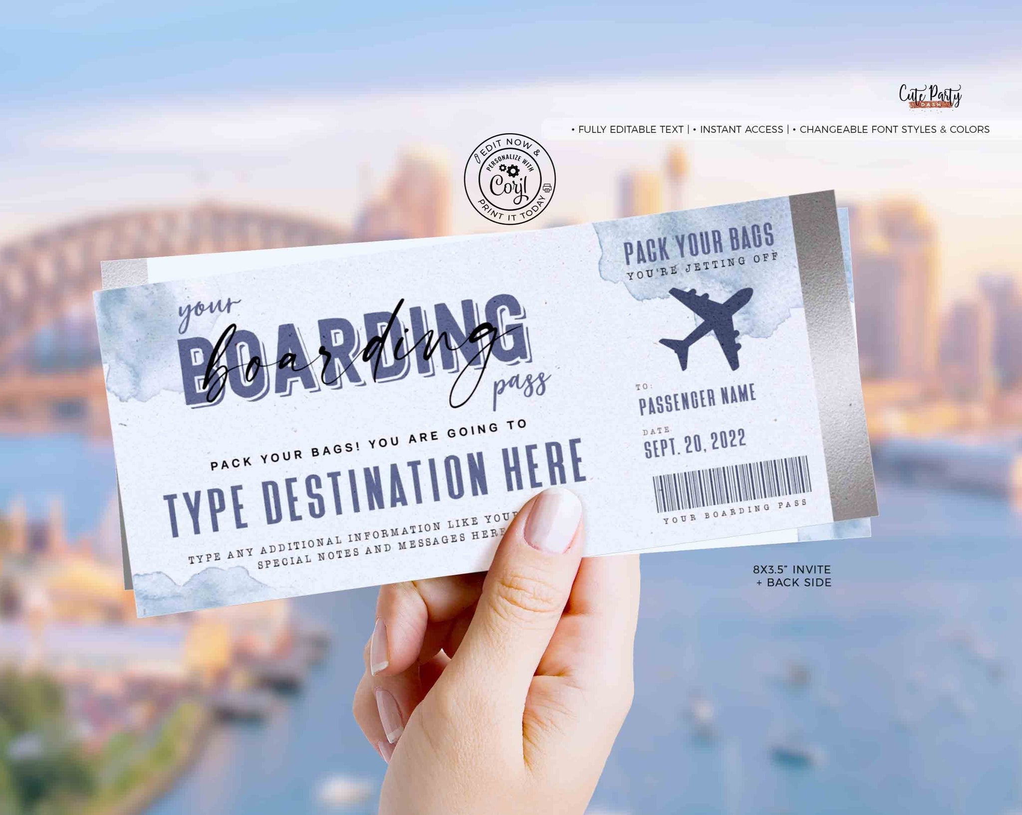 Printable Airline Ticket Template