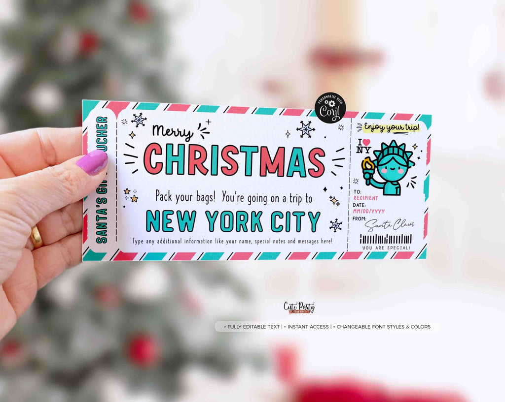 Christmas New York trip ticket Template Gift Certificate INSTANT DOWNLOAD – Cute Party Dash christmas-new-york-trip-ticket-template-gift-certificate-instant-download-cute-party-dash
