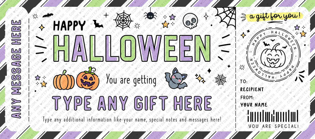 Halloween Gift Tag Certificate Template Surprise Experience Ticket Edi – Cute Party Dash halloween-gift-tag-certificate-template-surprise-experience-ticket-edi-cute-party-dash