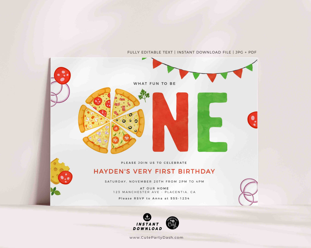 Pizza Birthday Party Invitations Party – Cute Party Dash pizza-birthday-party-invitations-party-cute-party-dash