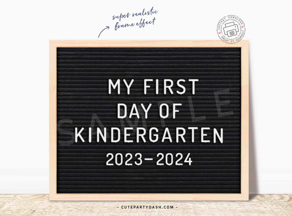 First Day of School Felt Letter Board Sign INSTANT DOWNLOAD Back to school 1st Day of Kindergarten Printable Chalkboard Poster Photo Prop Digital download