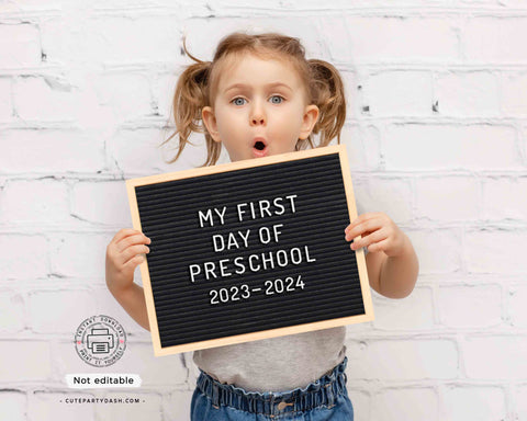 First Day of School Felt Letter Board Sign INSTANT DOWNLOAD Back to school 1st Day of Preschool Printable Chalkboard Poster Photo Prop Digital download