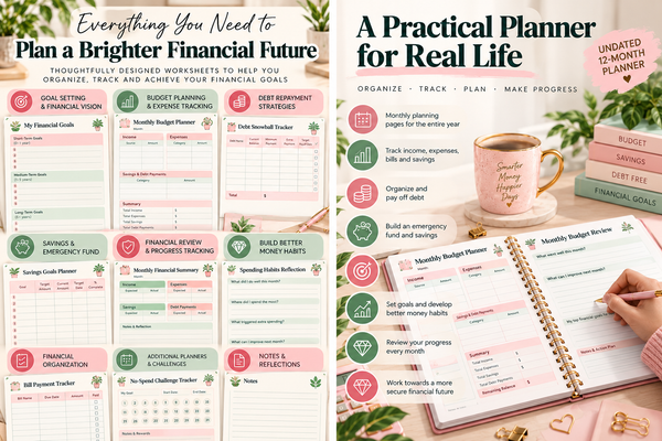Personal Finance & Debt-Free Planner – 12-Month Budget & Savings Workbook