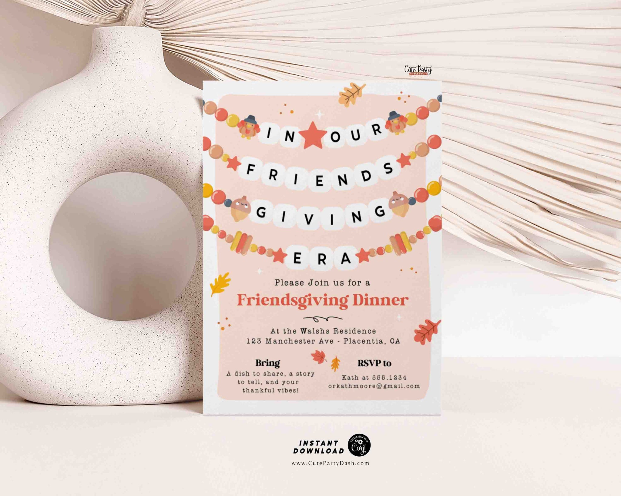Trendy Thanksgiving Era Friendsgiving Dinner Invitation – Cute Party Dash