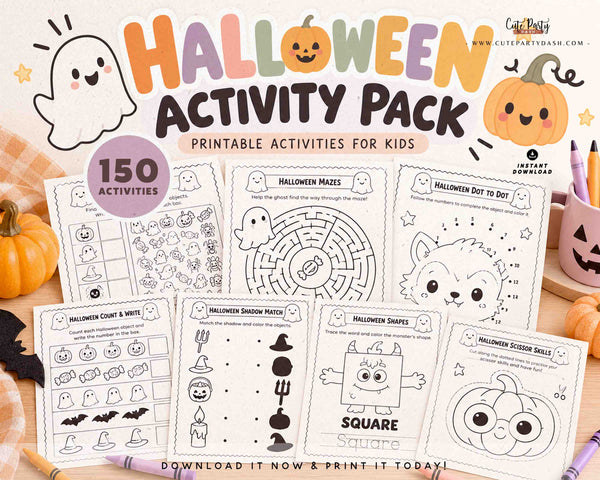 Halloween Activity Pack for Kids – 150 Printable Activities
