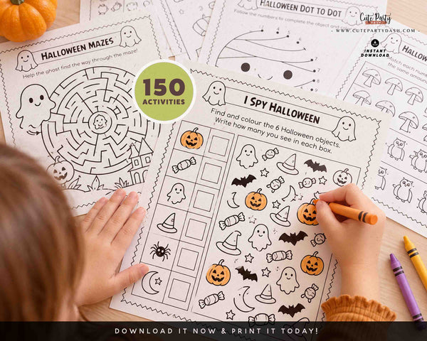 Halloween Activity Pack for Kids – 150 Printable Activities