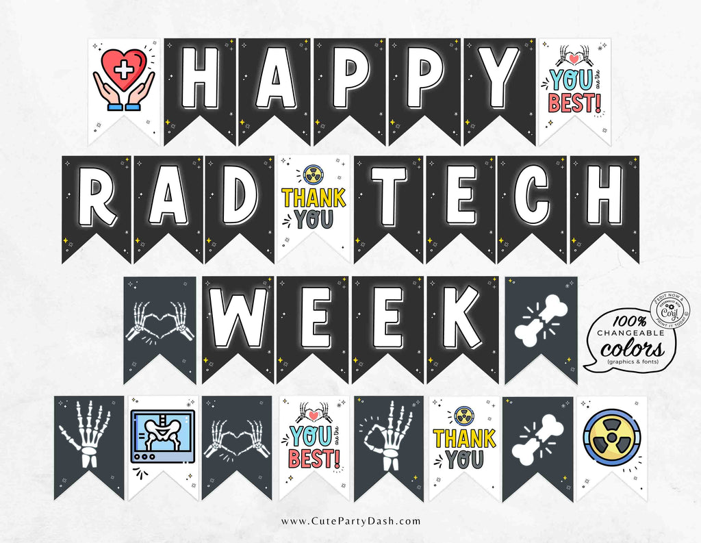 Tech Week Printable Labels Happy Rad Tech Week Banner Printable Decor – Cute Party Dash