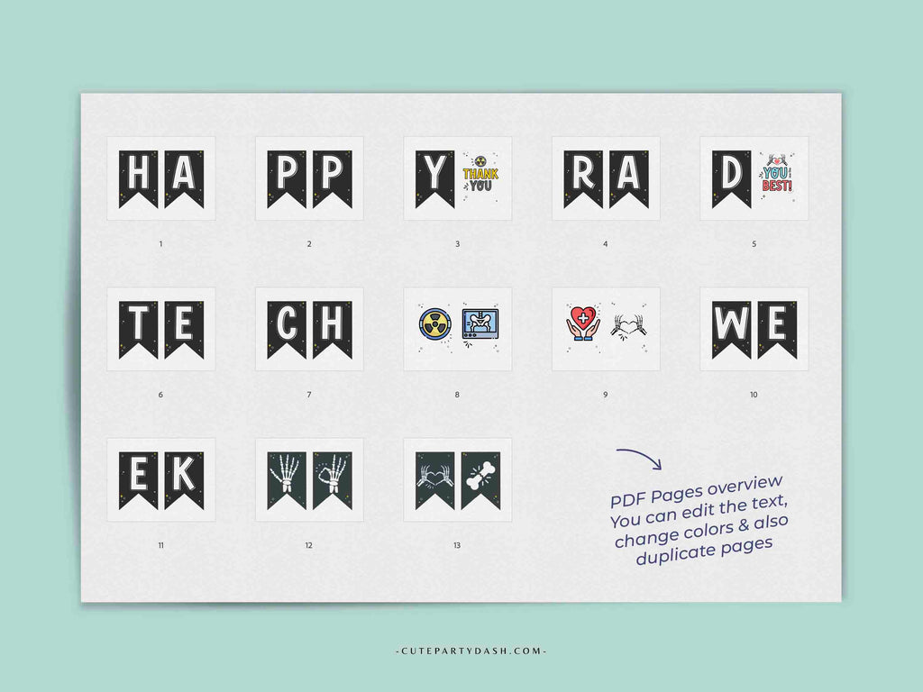 Tech Week Printable Labels Happy Rad Tech Week Banner Printable Decor – Cute Party Dash