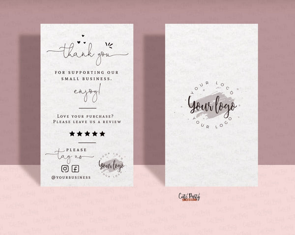 Minimal Thank you for your order Business insert card editable templat ...