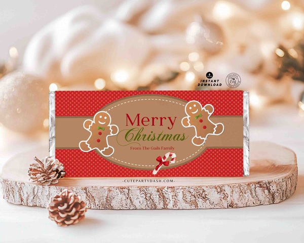 Cute Christmas Candy Bar Wrapper Printable INSTANT DOWNLOAD Christmas Chocolate Bar Labels 1.55oz Wrappers Christmas Gift Friend Neighbor