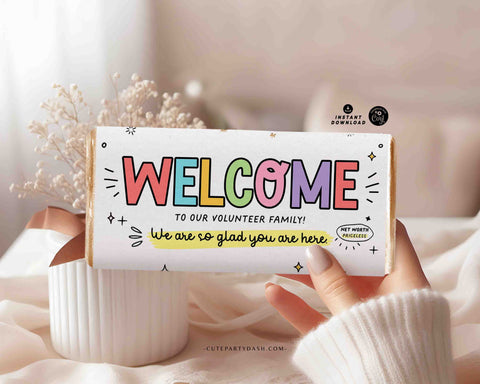 Team Welcome Gift Chocolate Bar Wrapper INSTANT DOWNLOAD New Teacher Staff  Volunteer Gift Idea Welcome Gift Candy Bar Wrappers Editable