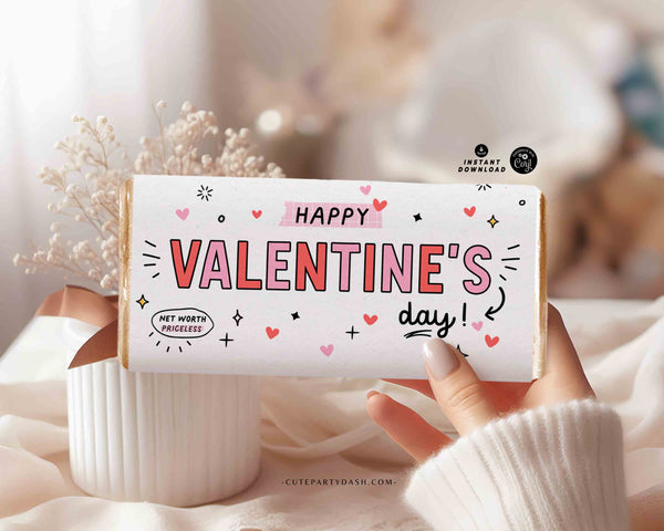 Printable Valentine’s Day Chocolate Bar Wrapper | Cute Candy Wrap