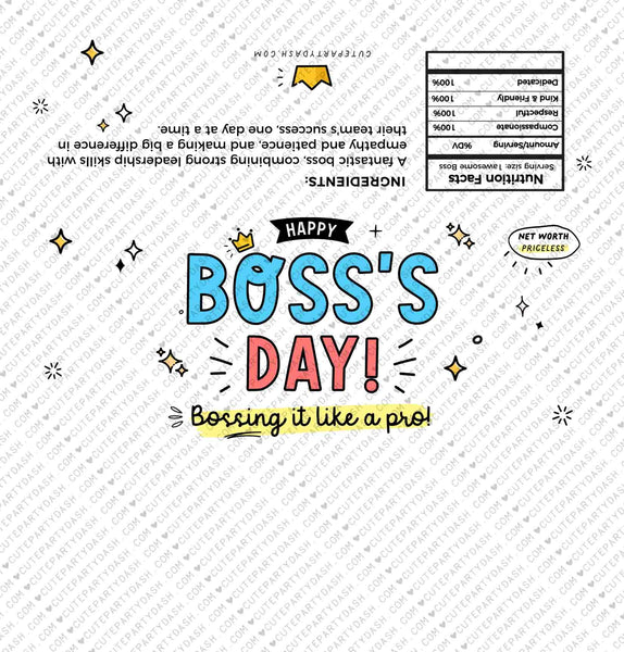Boss's Day Gift Idea INSTANT DOWNLOAD Printable Bosses Day Candy Bar Wrappers Editable Gift for Boss Appreciation Gifts Men Women Card