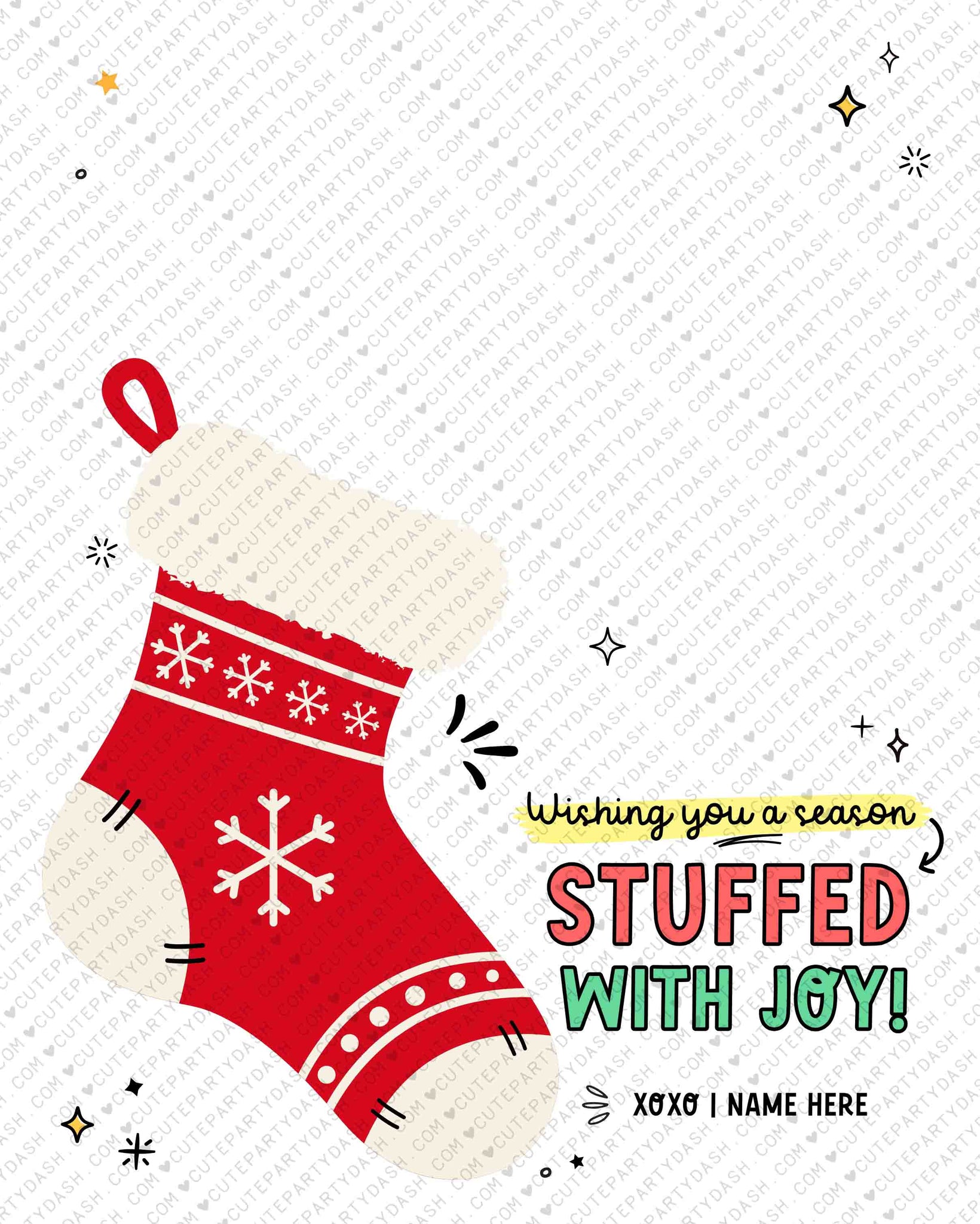 Christmas Stocking Craft handprint Art Prints Keepsake – Cute Party Dash