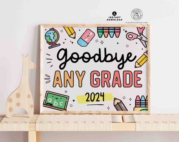 Last Day of School Sign Printable INSTANT DOWNLOAD EDITABLE End School Year Keepsake Chalkboard Sign Photo Prop Last day of School