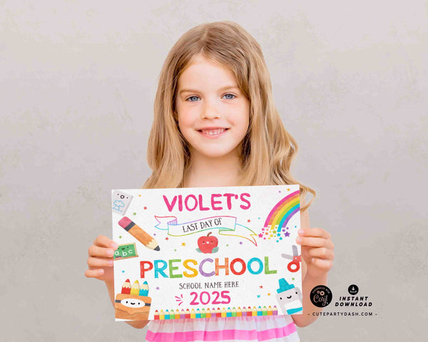 Editable First day of School Sign Bundle Printable INSTANT DOWNLOAD, EDITABLE First Day & Last Day Back to school Sign Set Chalkboard