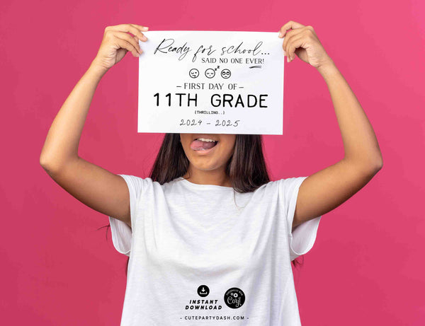 Editable Teenager First day of School Sign Printable INSTANT DOWNLOAD 1st day of Freshman Sophomore Senior Year Photo Prop Funny Sarcastic