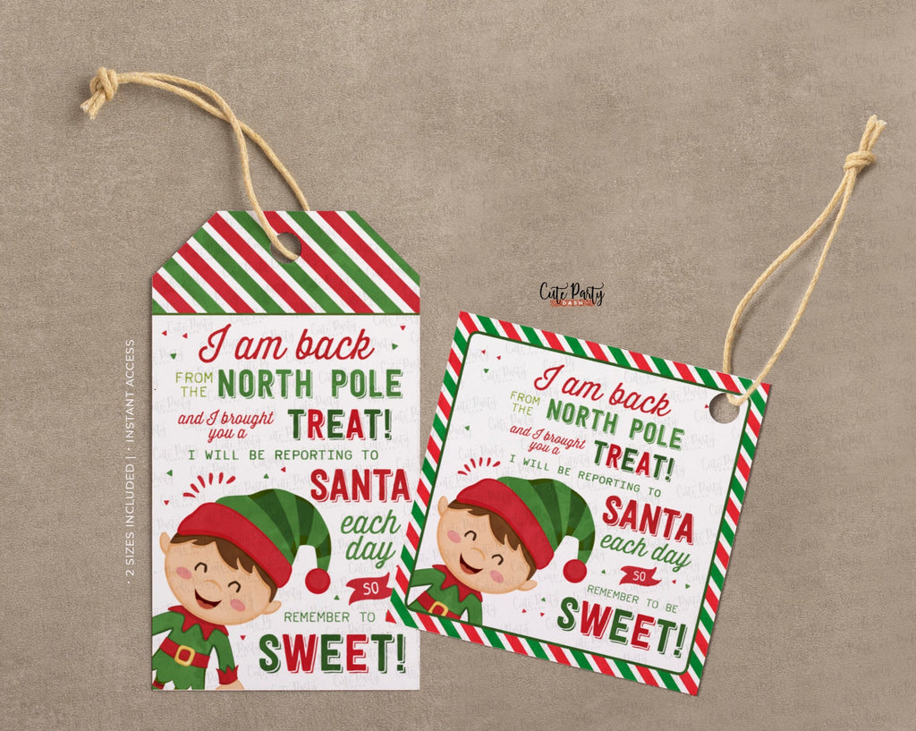printable christmas elf i'm back tags instant download – cute