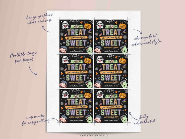 Halloween A Little Treat for Someone Sweet Gift Tag Teacher Staff Pta Pto Kids Spooky Treat Gift Candy treat Label INSTANT DOWNLOAD
