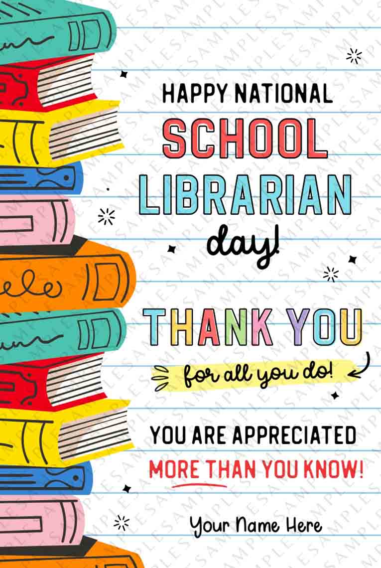 School Librarian Appreciation Gift Tag Cute Party Dash