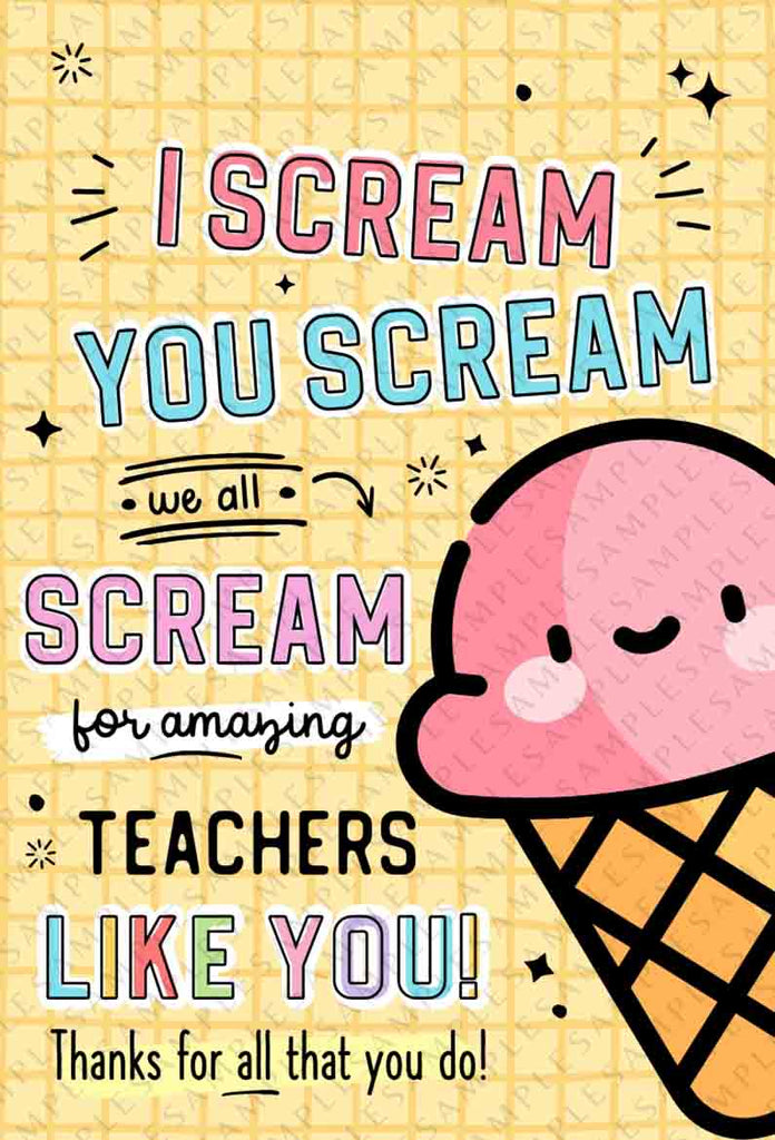 Printable Ice Cream Teacher Appreciation Tag Cute Party Dash