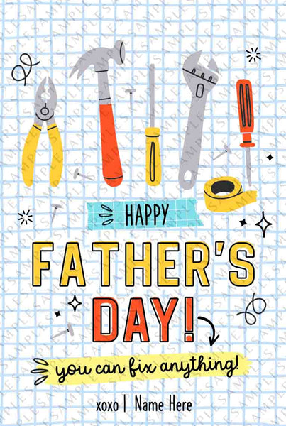 Happy Father's Day Gift Tag Printable Card Toolbox Editable Fathers Day gift from kids son daughter wife gift for dad INSTANT DOWNLOAD
