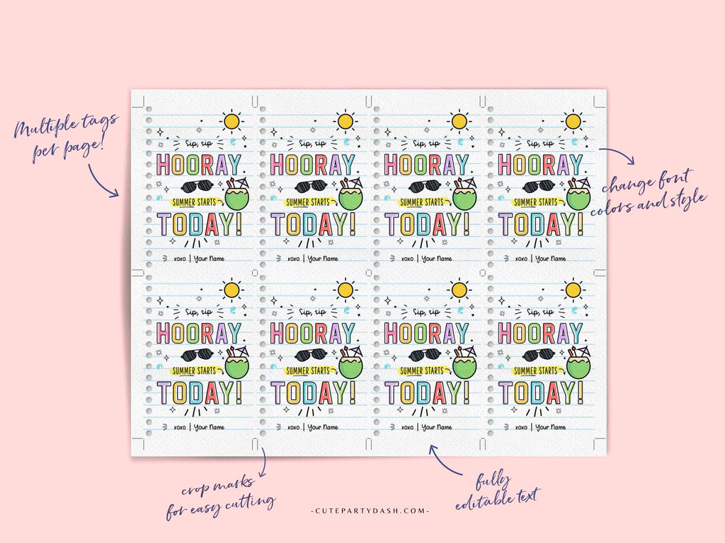 Printable Have a Great Summer Gift Tag – Cute Party Dash printable-have-a-great-summer-gift-tag-cute-party-dash