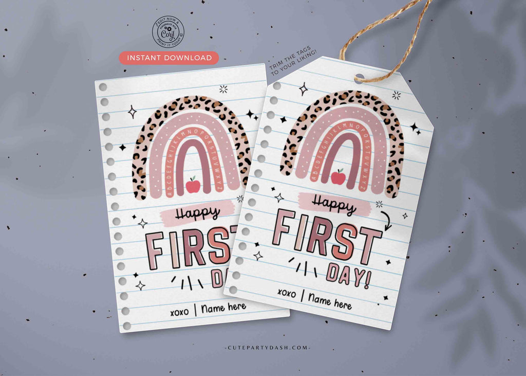 happy-first-day-of-school-rainbow-gift-tag-cute-party-dash for Free Printable Rainbow Gift Tags Happy First Day of School Rainbow Gift Tag – Cute Party Dash for Free Printable Rainbow Gift Tags
