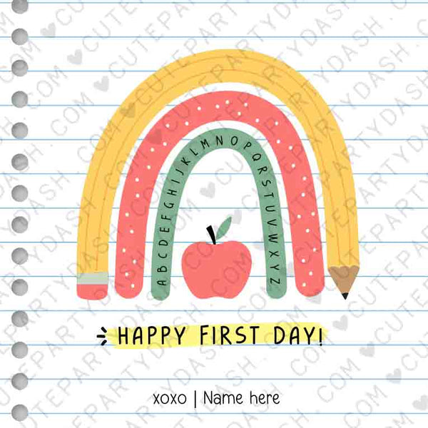 EDITABLE Happy First Day of School Gift Tag Printable Welcome Back To School treat Tag Rainbow Teacher 1st day of school INSTANT DOWNLOAD