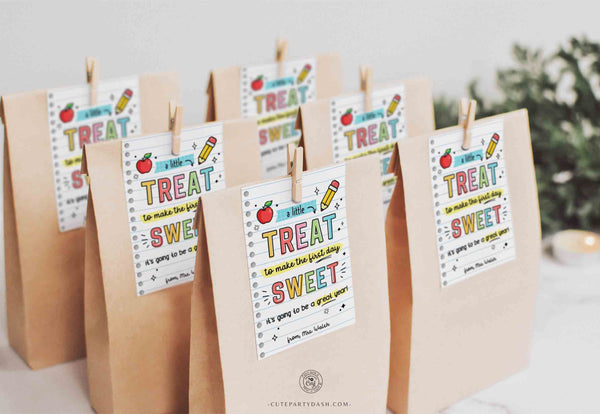 Welcome Back To School Gift Tag EDITABLE First Day of School gift from Teacher Classmate Gift A little treat Label Sticker INSTANT DOWNLOAD
