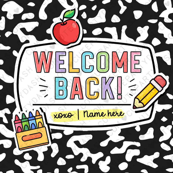 Welcome Back to School Teacher Gift Tags Template Editable Back to School Pta PTO Composition Book Student Cookies for Kids INSTANT DOWNLOAD