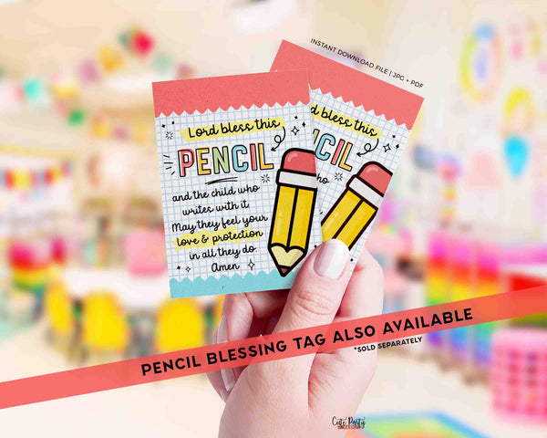 Sunday School Printable Backpack Prayer Tag INSTANT DOWNLOAD Lord bless this backpack Religious Tag Backpack Blessing cards church gift tag