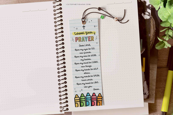 First Day of School Prayer Bookmark for kids INSTANT DOWNLOAD Printable Sunday School Year Prayer bookmark Christian School Back to School