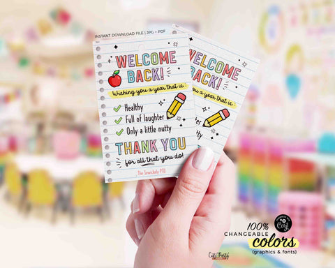 Back to School Gift Tags INSTANT DOWNLOAD Editable Best Wishes Gift for Teacher Student Kid First Day of School Pto Treat for Teacher