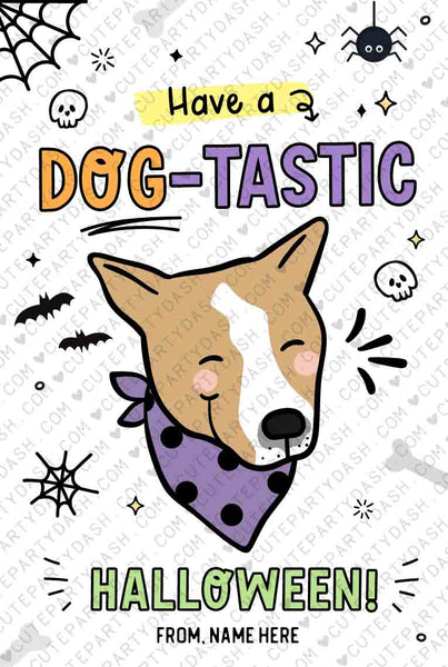 Dogs Halloween Card Bundle for Kids INSTANT DOWNLOAD Editable Happy Halloween Dog Pun Printable Gift Tags Template Treat Tag Teacher Staff