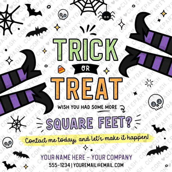 Halloween Realtor Gift Tag INSTANT DOWNLOAD Happy Halloween Treat Tag Printable Fall Marketing Pop By Tag Real Estate new house Deal Card