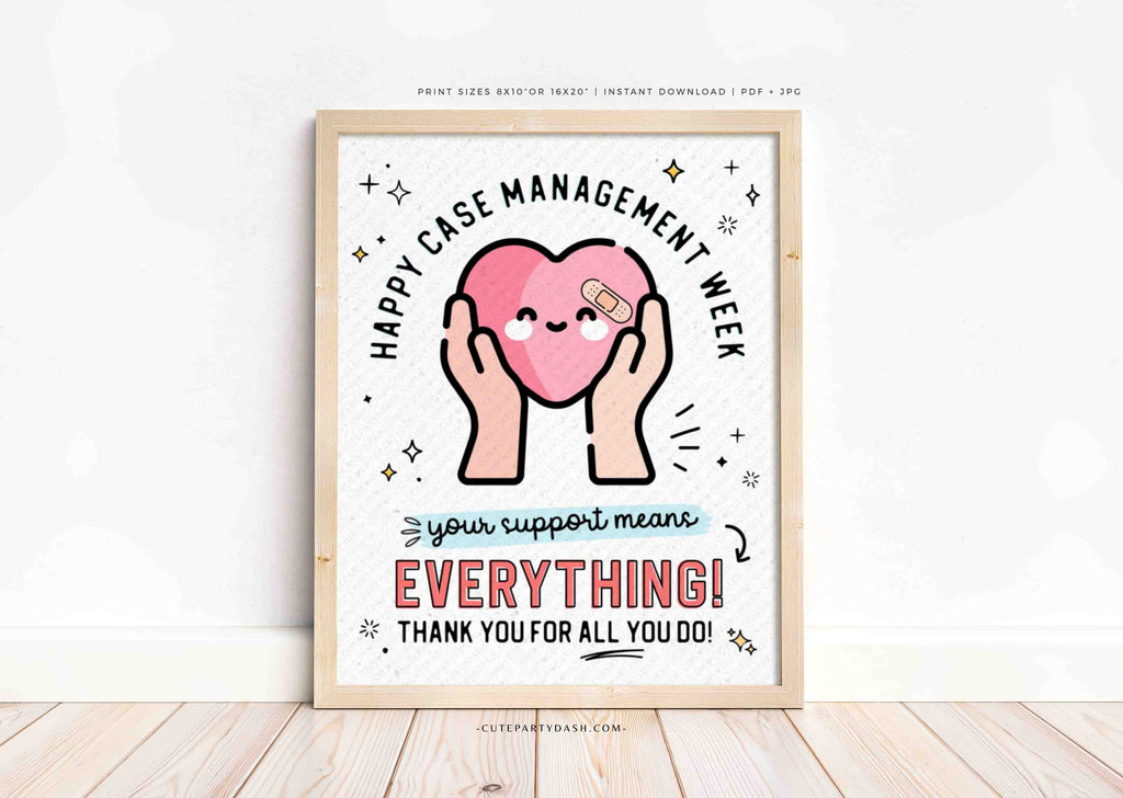 Case Management Week Printable Gift Tag Cute Party Dash