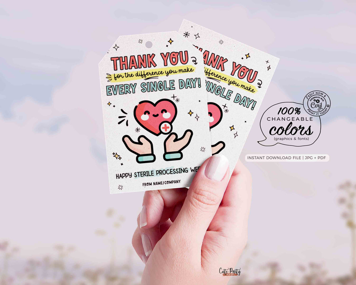 Sterile Processing Week Printable Gift Tag – Cute Party Dash